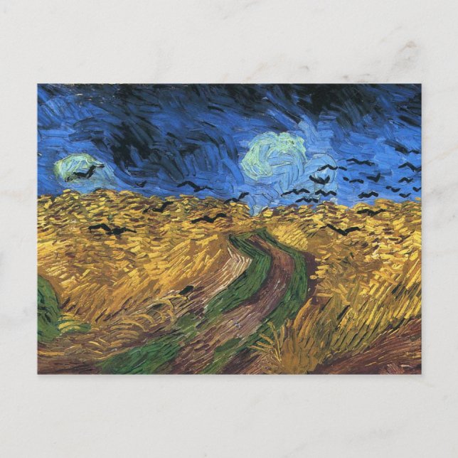 Cartão Postal Van Gogh Wheatfield Com Cartão-Postal (Frente)