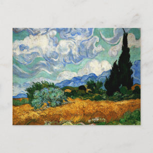 Cartão Postal Van Gogh - Wheatfield com Cypress Tree