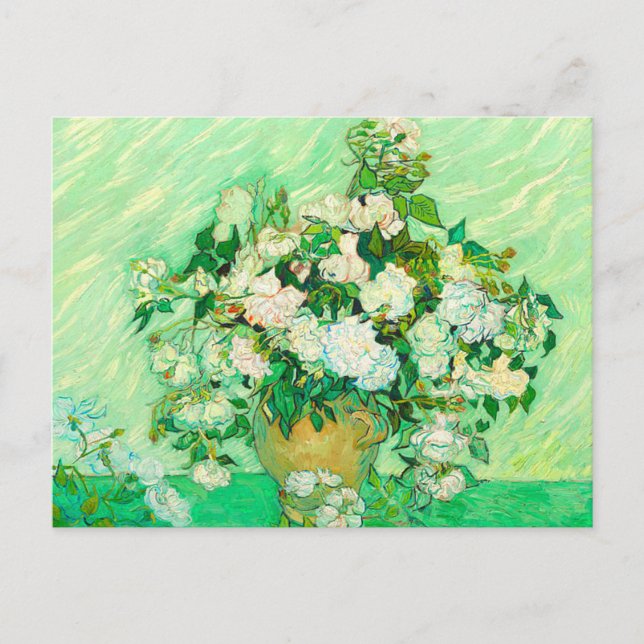 Cartão Postal Van Gogh White Roses (Frente)