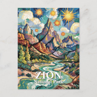 Cartão Postal Van Gogh Zion Virgin River Patriarchs Custom