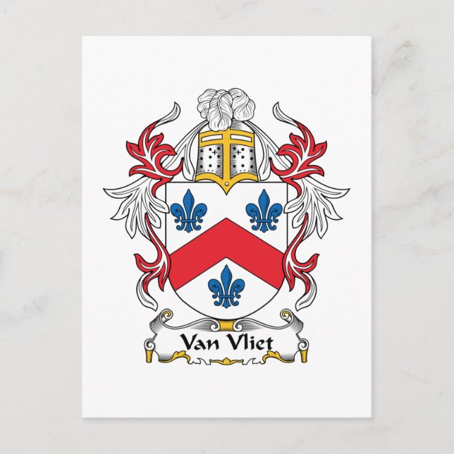 Cartão Postal Van Vliet Family Crest (Frente)