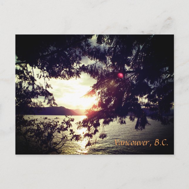 Cartão Postal Vancouver, B.C. Sunset (Frente)