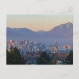 Cartão Postal Vancouver BC Centro Cityscape no Sunset Panorama