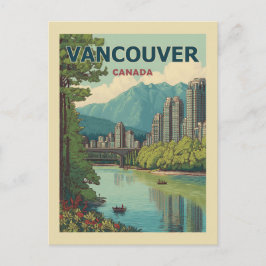 Cartão Postal Vancouver Canada Viagem Art Vintage