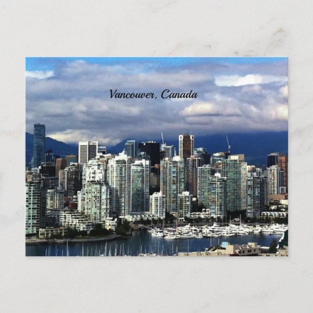 Cartão Postal Vancouver, Colúmbia Britânica, linha do horizonte  (Frente)