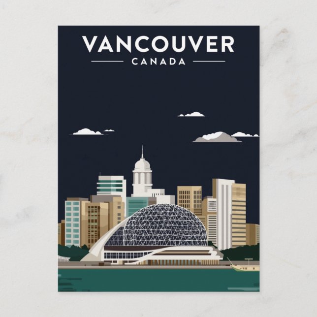 Cartão Postal Vancouver Skyline Night Elegance (Frente)