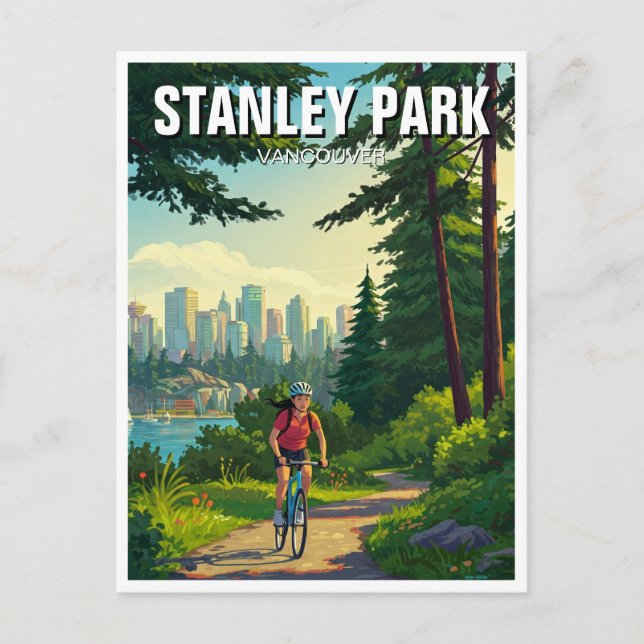 Cartão Postal Vancouver Stanley Park Viagem Canadá (Frente)
