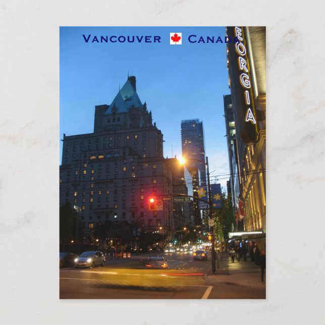 Cartão Postal Vancôver em a noite Canadá (Frente)
