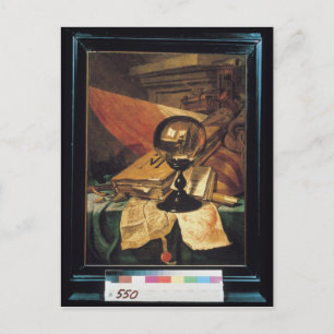 Cartão Postal Vanitas com uma bola de cristal
