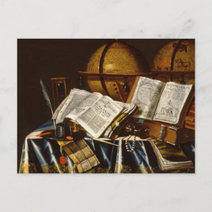 Cartão Postal "Vanitas", Vida Estática - Adam Bernaert (1665)