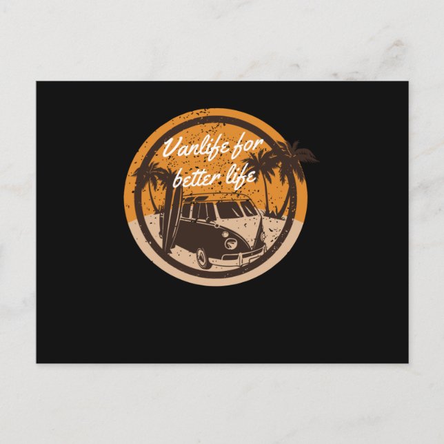Cartão Postal Vanlife para uma vida melhor (Frente)