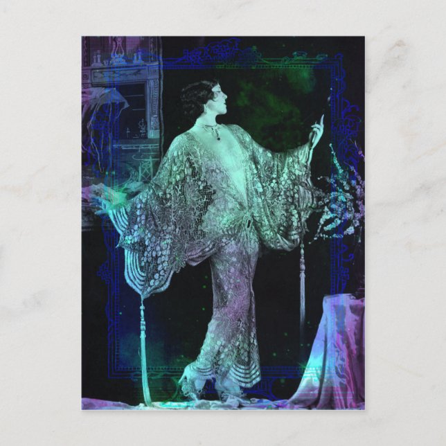 Cartão Postal Vanya - Cartão-postal Azul Verde (Frente)