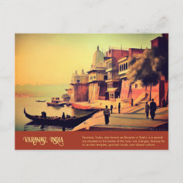 Cartão Postal Varanasi Vintage Índia