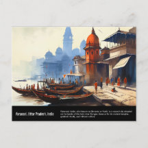 Varanasi Watercolor Painting | Viagem Índia