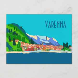 Cartão Postal Varenna Como Itália Ilustração Viagem
