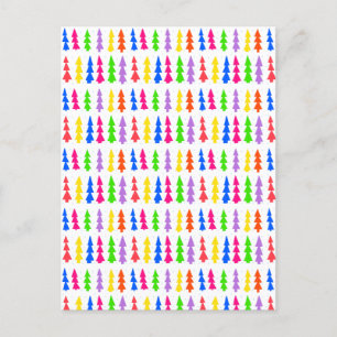 Cartão Postal Várias Cores das Árvores de Natal do meio século