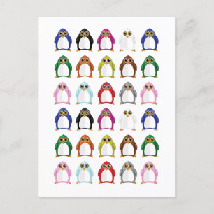 Cartão Postal Variedade de pinguins