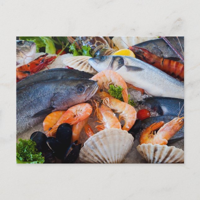 Cartão Postal Vários frutos do mar (Frente)