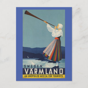 Cartão Postal Varmland Suécia - Viagens Antigas