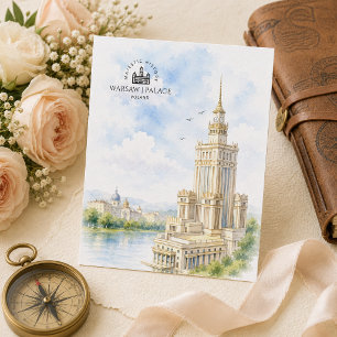 Cartão Postal Varsóvia, Polônia Palácio da Cultura e Ciência