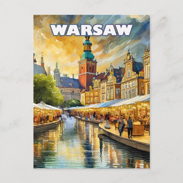Cartão Postal Varsovie, cœur vibrant de la Pologne (Frente)