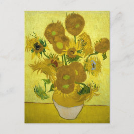Cartão Postal Vase com 15 Girassóis por Van Gogh Cartão-postal