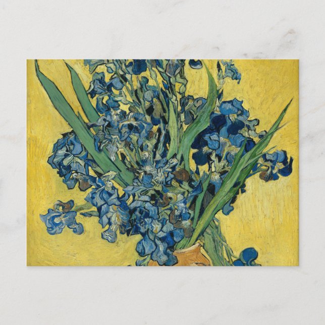 Cartão Postal Vase com irlandeses de Van Gogh - Vida Estática (Frente)
