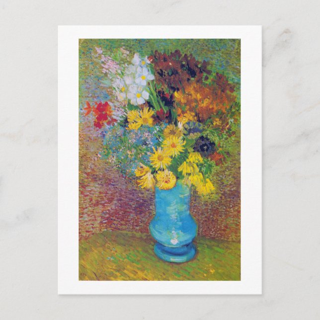 Cartão Postal Vase com margaridas e anêmonas, Van Gogh (Frente)