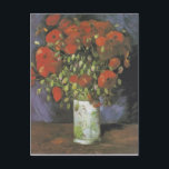 Cartão Postal Vase com papagaios vermelhos por Vincent van Gogh<br><div class="desc">Vase com Red Poppies é um óleo de 1886 em pintura de canvas pintada por Vincent van Gogh durante o período que passou em Paris — a pintura foi feita quatro anos antes de sua morte em 1890. Vincent van Gogh (1853 - 1890) era um pintor holandês do Posto Impressionista...</div>