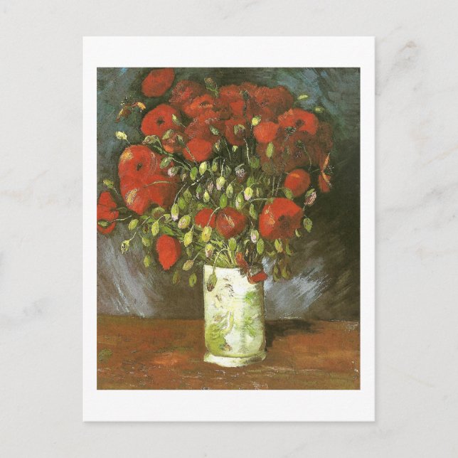 Cartão Postal Vase Com Pópias Vermelhas (F279)Van Gogh Belas Art (Frente)