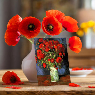 Cartão Postal Vase com Poppies Vermelhos   Vincent Van Gogh