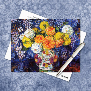Cartão Postal Vase De Dahlias Théo van Ryszard berghe