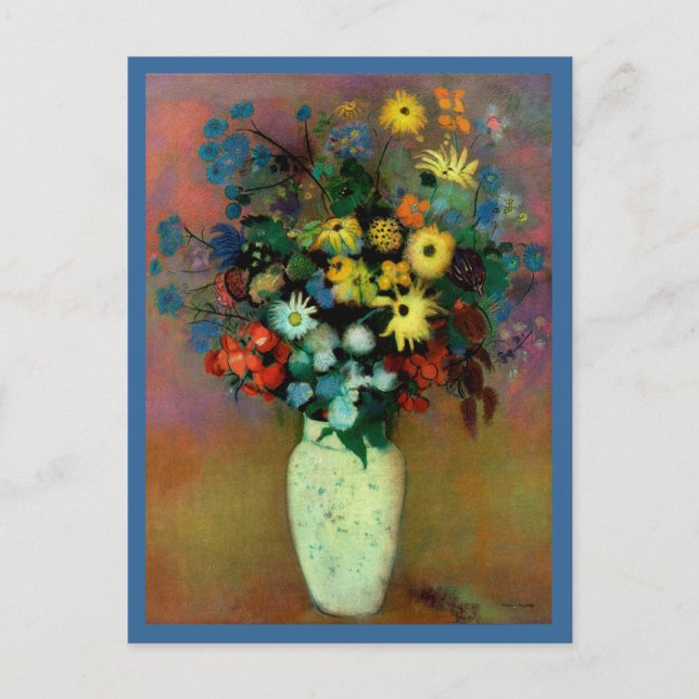 Cartão Postal Vase de Odilon Redon com Flores (1914) (Frente)