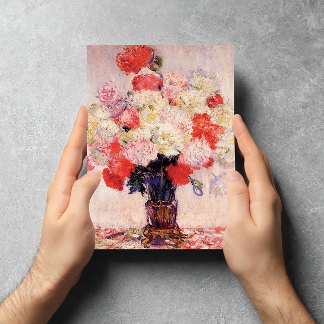 Cartão Postal Vase de Peonies Claude Monet (Criador carregado)
