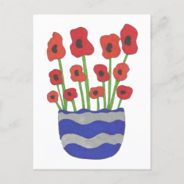 Cartão Postal Vase de Poppies Arte Contemporânea