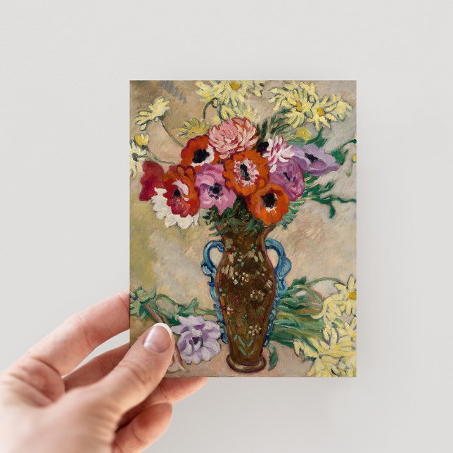 Cartão Postal Vase decorado com anêmonas | Louis Valtat (Criador carregado)