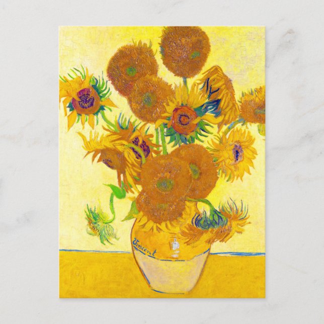 Cartão Postal Vase dos Quinze Girassóis, Van Gogh (Frente)