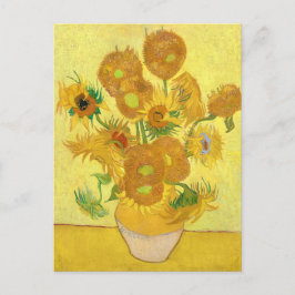 Cartão Postal Vase with fifteen sunflowers by Vincent Van Gogh