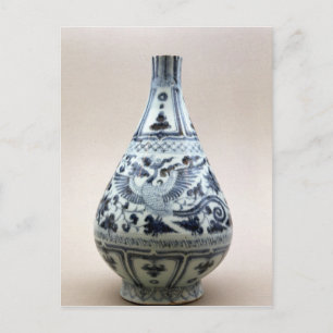 Cartão Postal Vaso azul e branco, Dinastia Yuan