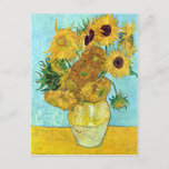 Cart&#227;o Postal Vaso com os doze girass&#243;is por Vincent van Gogh