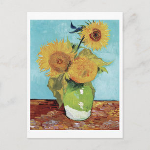 Cartão Postal Vaso com Três Girassóis de Vincent van Gogh