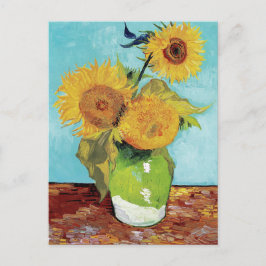 Cartão Postal Vaso com Três Girassóis por Vincent Van Gogh