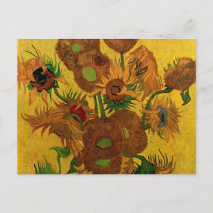 Cartão Postal Vaso de Natureza-Morta com 15 Girassóis Vincent va