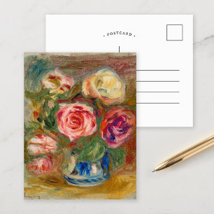 Cartão Postal Vaso de Rosas Renoir