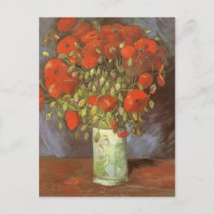 Cartão Postal Vaso de Vida com Papoulas Vermelhas de Vincent van