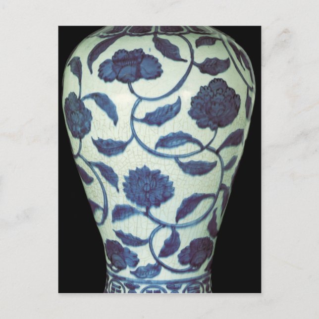 Cartão Postal Vaso grande azul e branco, período de jaijing (Frente)