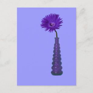 Cartão Postal Vaso roxo e flor