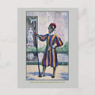 Cartão Postal Vaticano Guarda Suíça Figurino Semi-formal