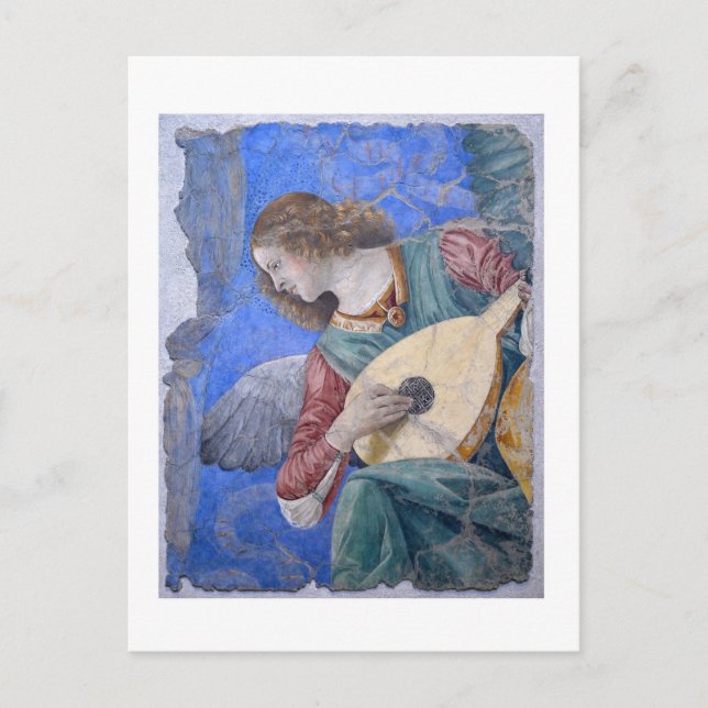 Cartão Postal Vaticano Melozzo da Forli, Angel Musico de Natal (Frente)