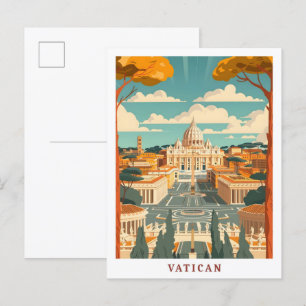 Cartão Postal Vaticano Roma Itália — Viagens vintage Elegante de